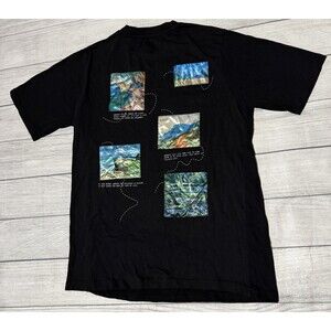 Claude Monet Art Patch T Shirt Impressionist Nature Size Large Black Rare HTF